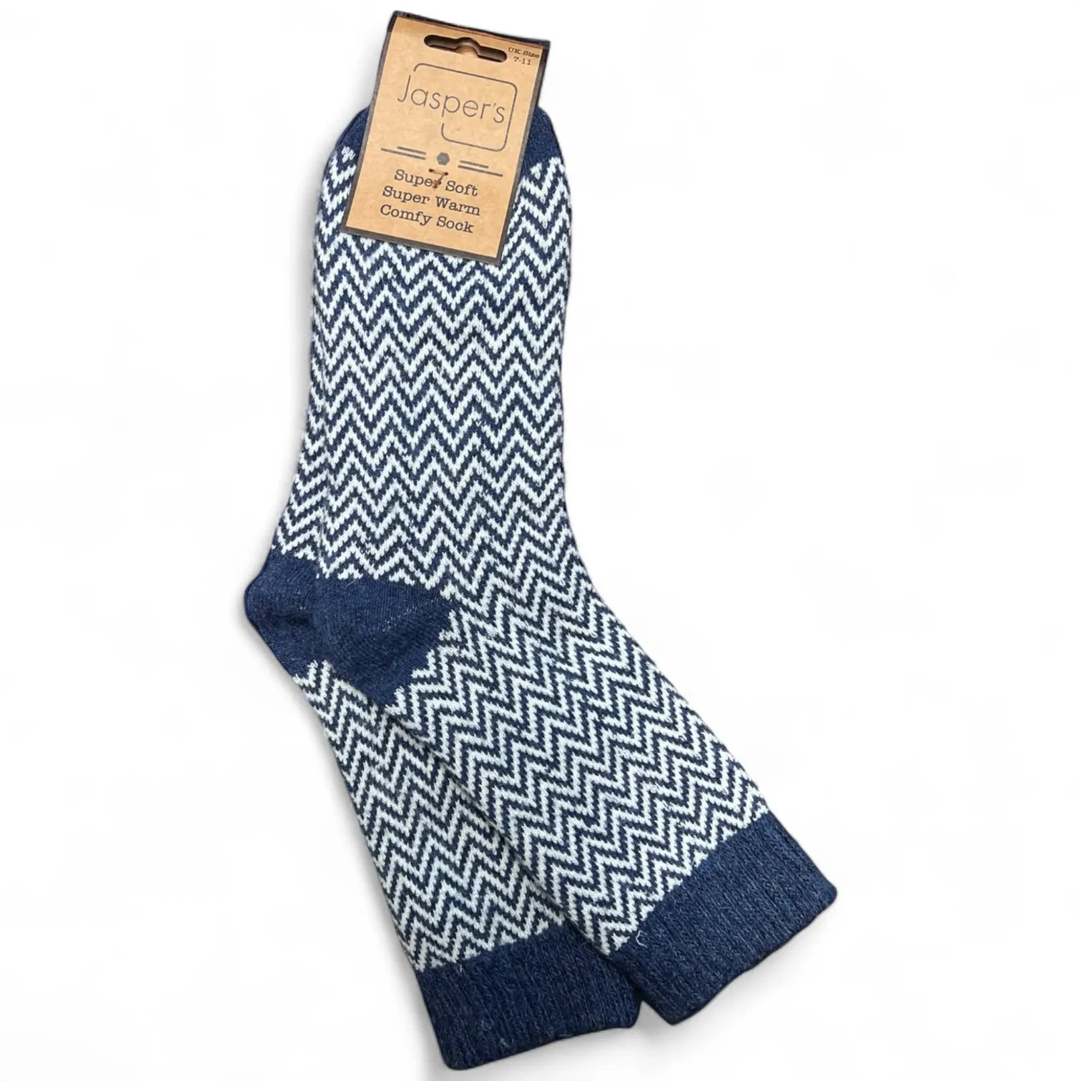 Jaspers Cosy Socks - Navy Herringbone - Simply Rye