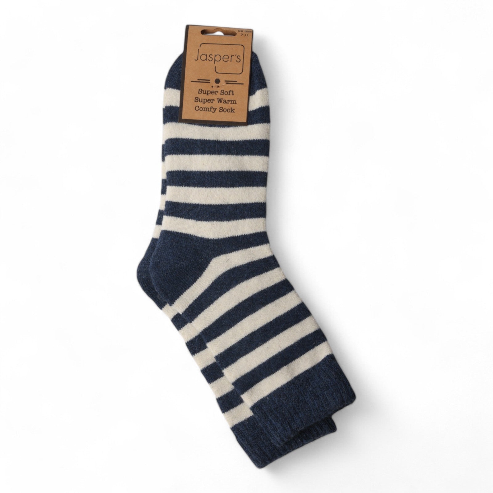 Jaspers Cosy Socks - Navy Stripes - Simply Rye