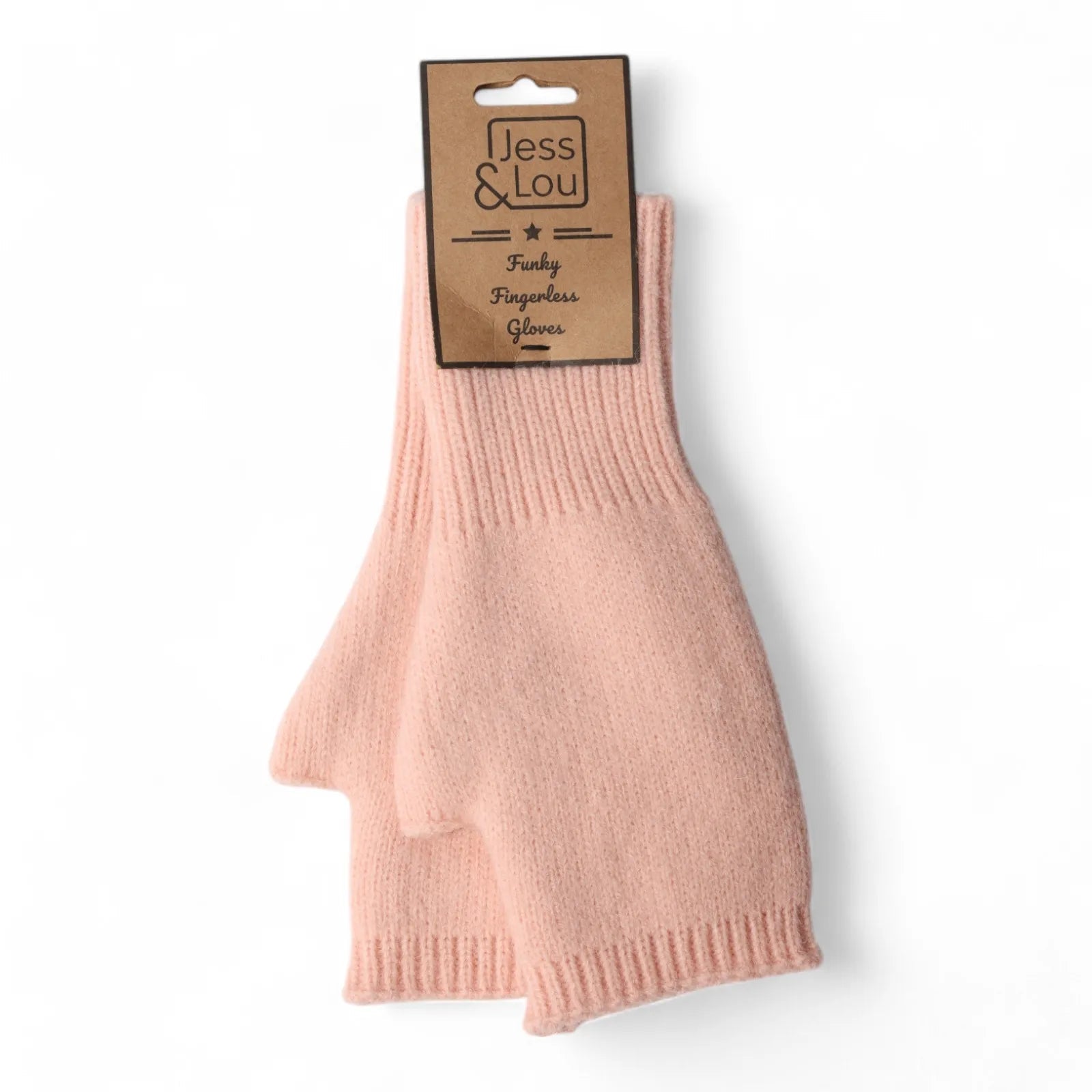 Jess & Lou Fingerless Gloves - Pink Simple Knit - Simply Rye