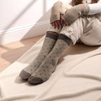 Jess & Lou Ribbed Socks - Cappuccino Dots - Simply Rye