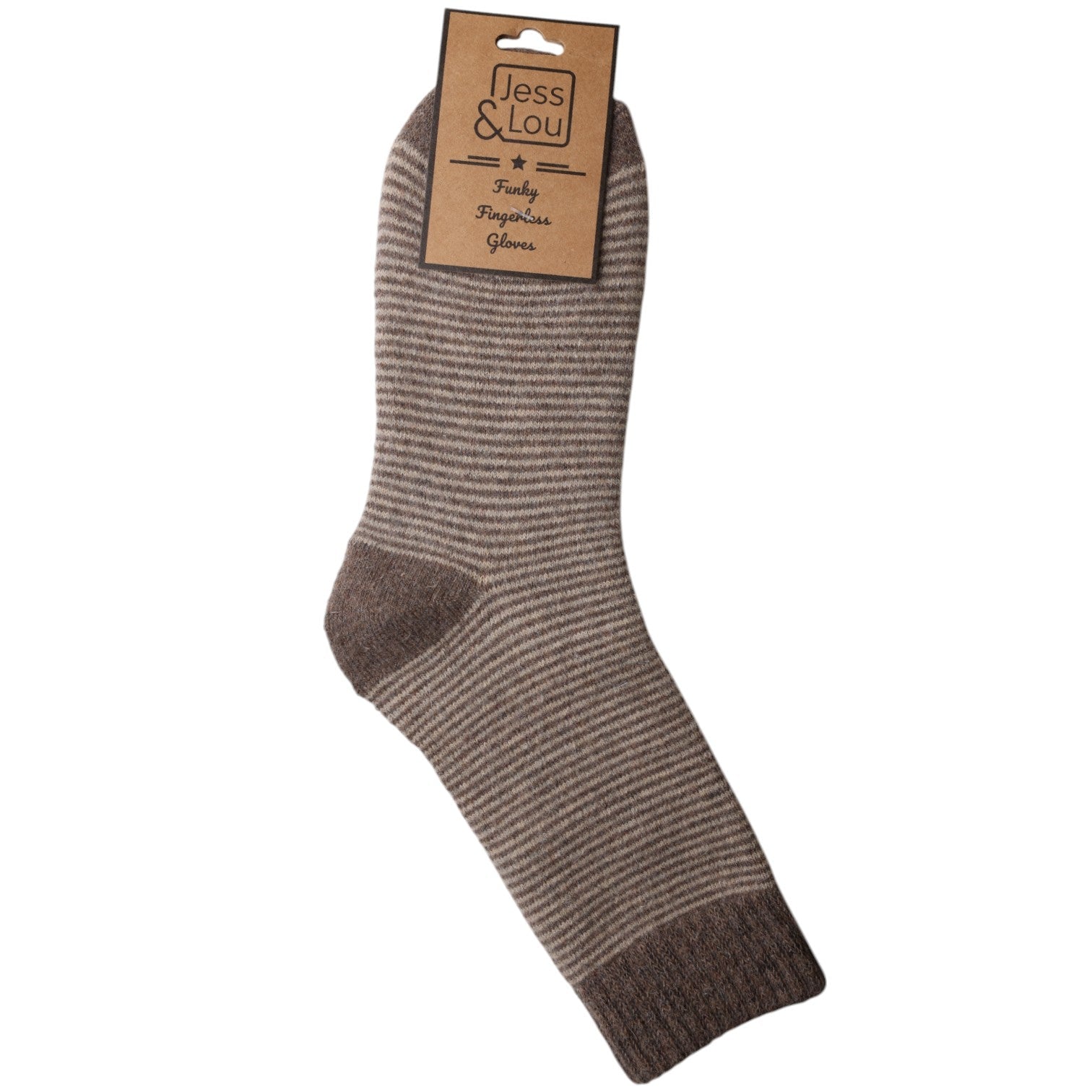 Jess & Lou Ribbed Socks - Cappuccino Stripes - Simply Rye