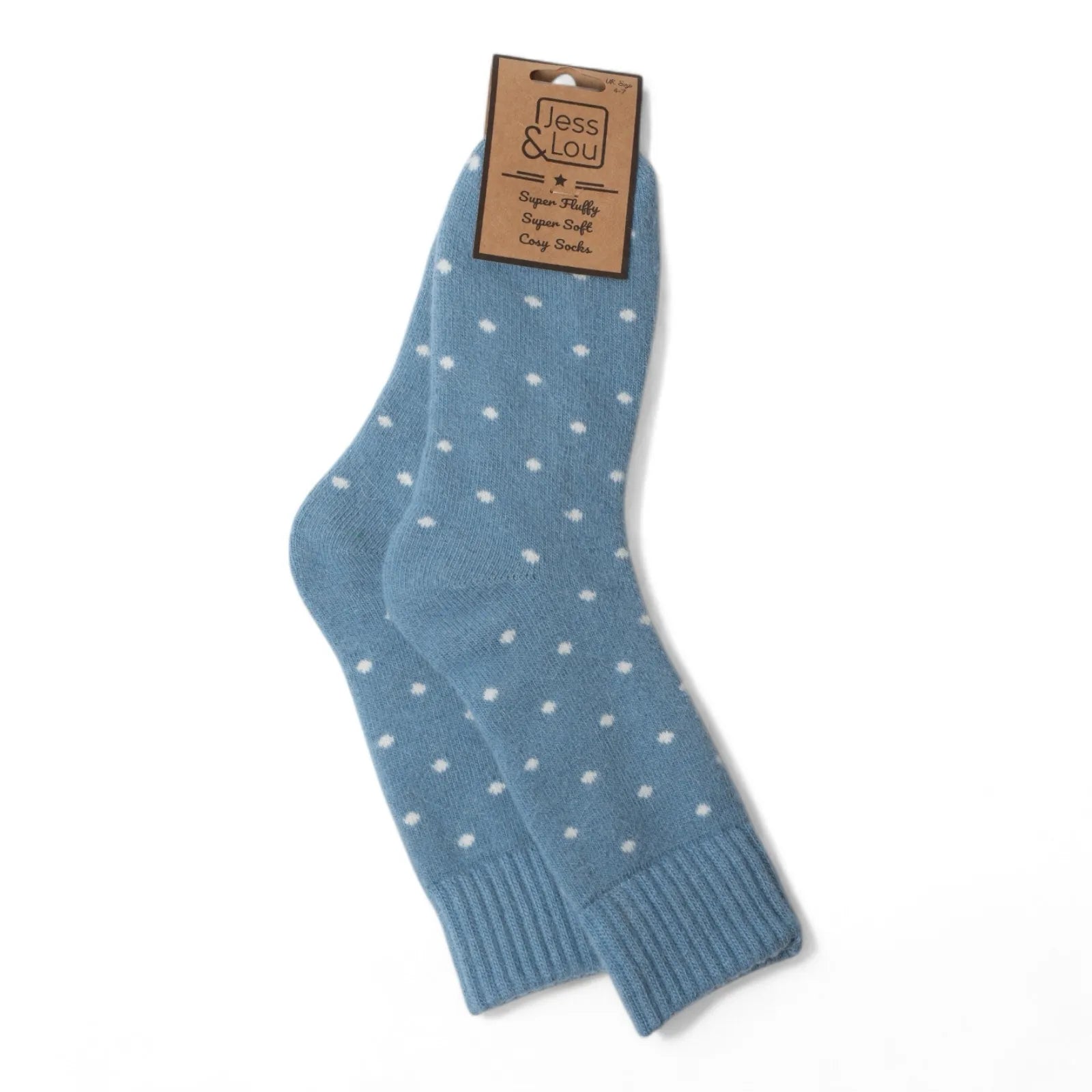 Jess & Lou Ribbed Socks - Cornflower Dots - Simply Rye