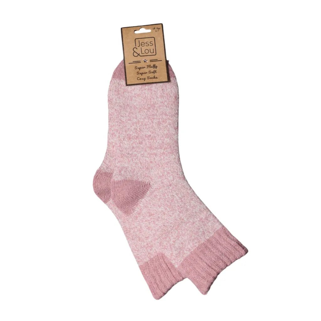 Jess & Lou Ribbed Socks - Pink Marl - Simply Rye