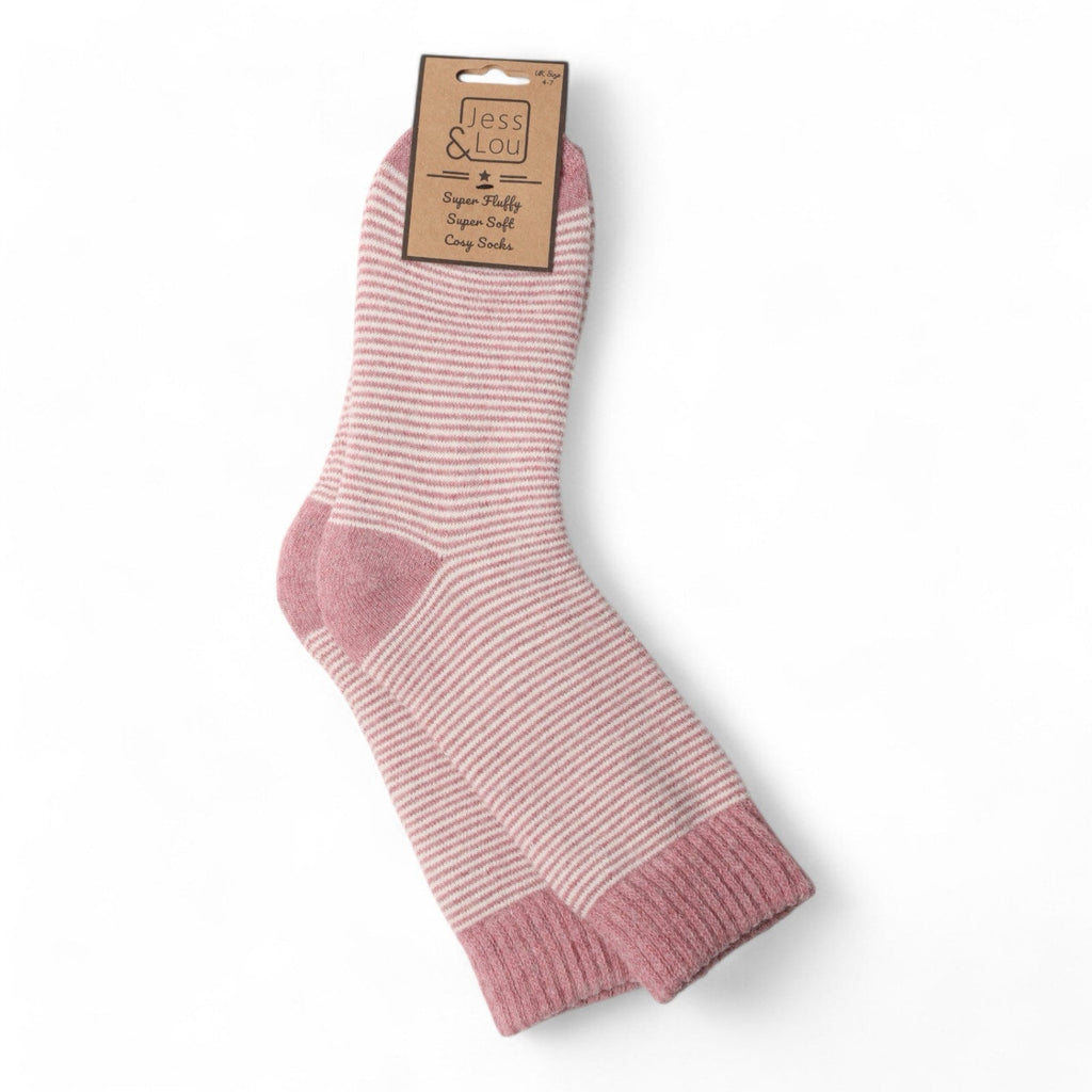 Jess & Lou Ribbed Socks - Pink Stripes - Simply Rye