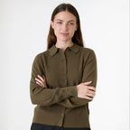 Knitted Shirt Jumper - Olive - Simply Rye
