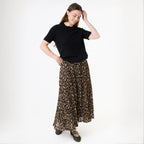Leopard Print Chiffon Pleated Skirt - Simply Rye