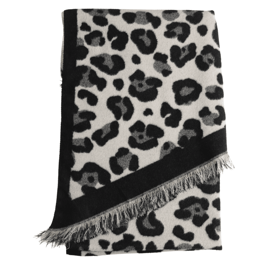 Leopard Print Scarf - Black - Simply Rye
