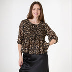 Leopard Print Tie Blouse - Simply Rye