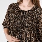 Leopard Print Tie Blouse - Simply Rye