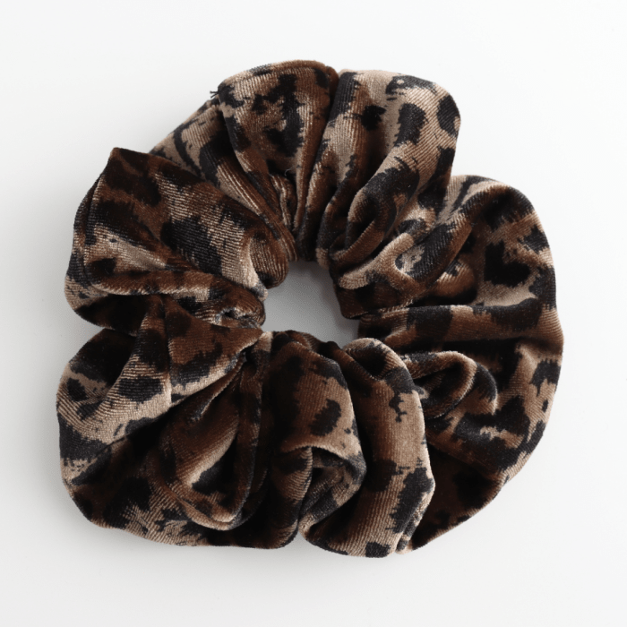 Leopard Velvet Scrunchie - Simply Rye