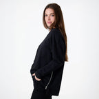 Loopback Zip Sweatshirt - Black - Simply Rye