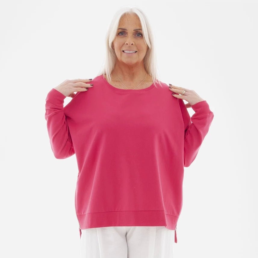 Loopback Zip Sweatshirt - Raspberry - Simply Rye