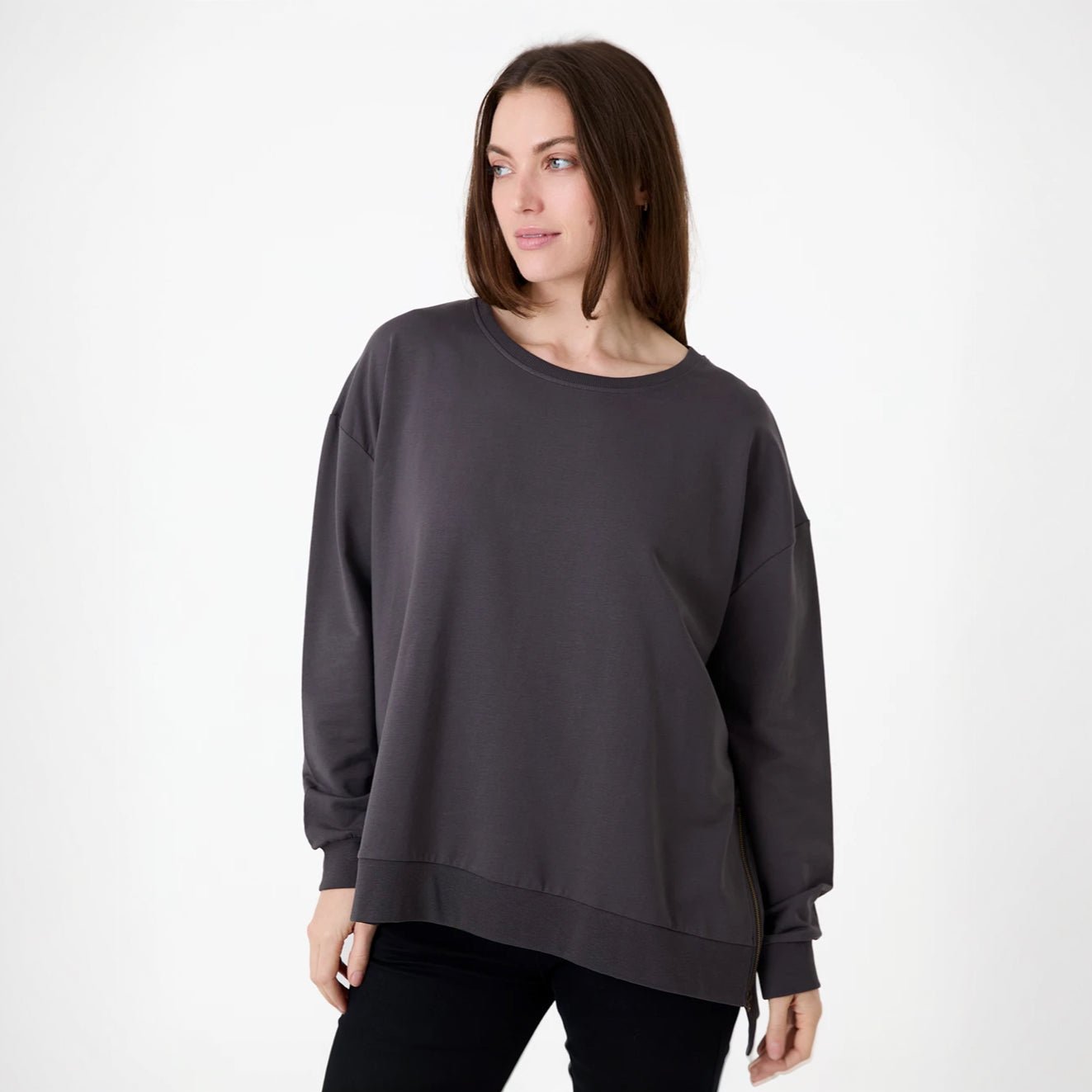 Loopback Zip Sweatshirt - Slate Grey - Simply Rye