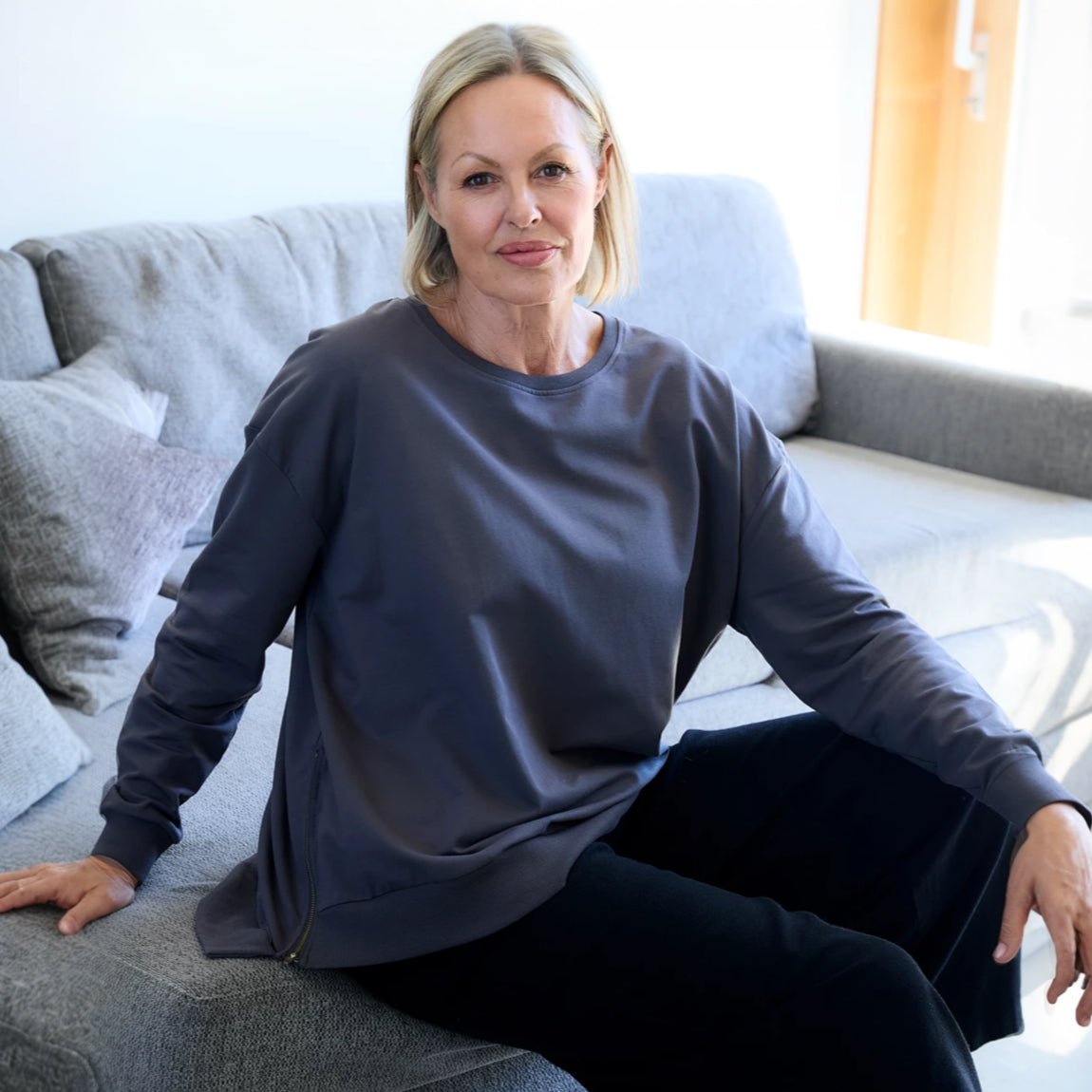 Loopback Zip Sweatshirt - Slate Grey - Simply Rye