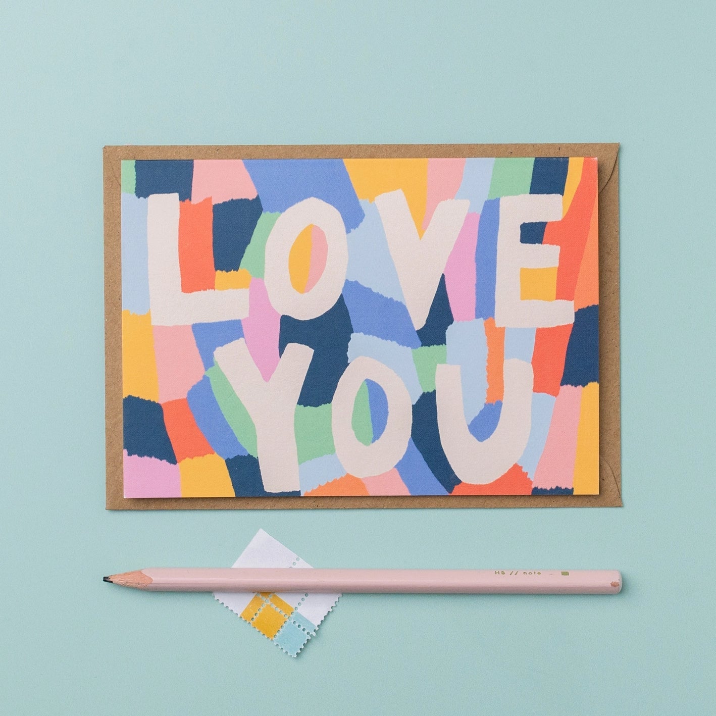‘Love You’ Colourful Card - Simply Rye