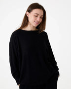 Lurex Cashmere Like Batwing Jumper - Black - Simply Rye