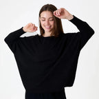 Lurex Cashmere Like Batwing Jumper - Black - Simply Rye