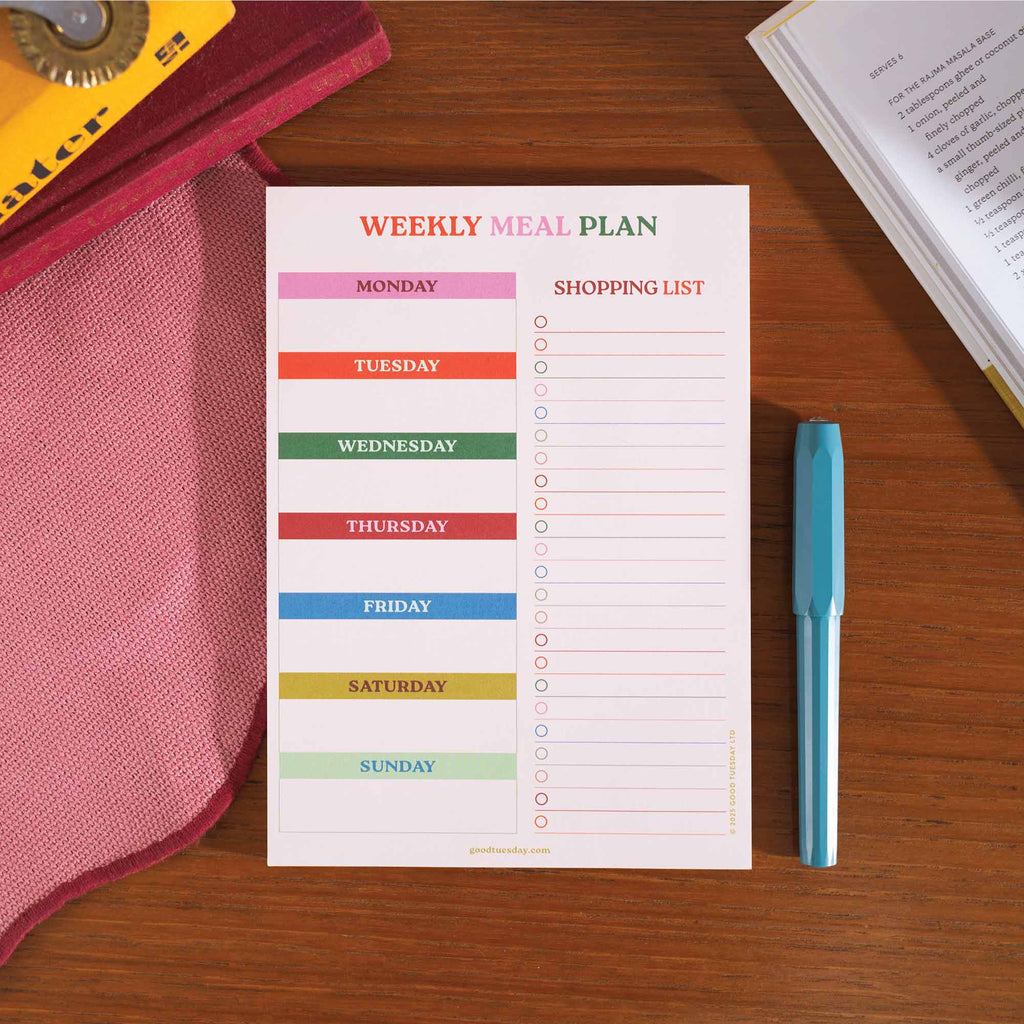 Meal Planner & Shopping List Pad - Work Hard, Play Nice - Simply Rye