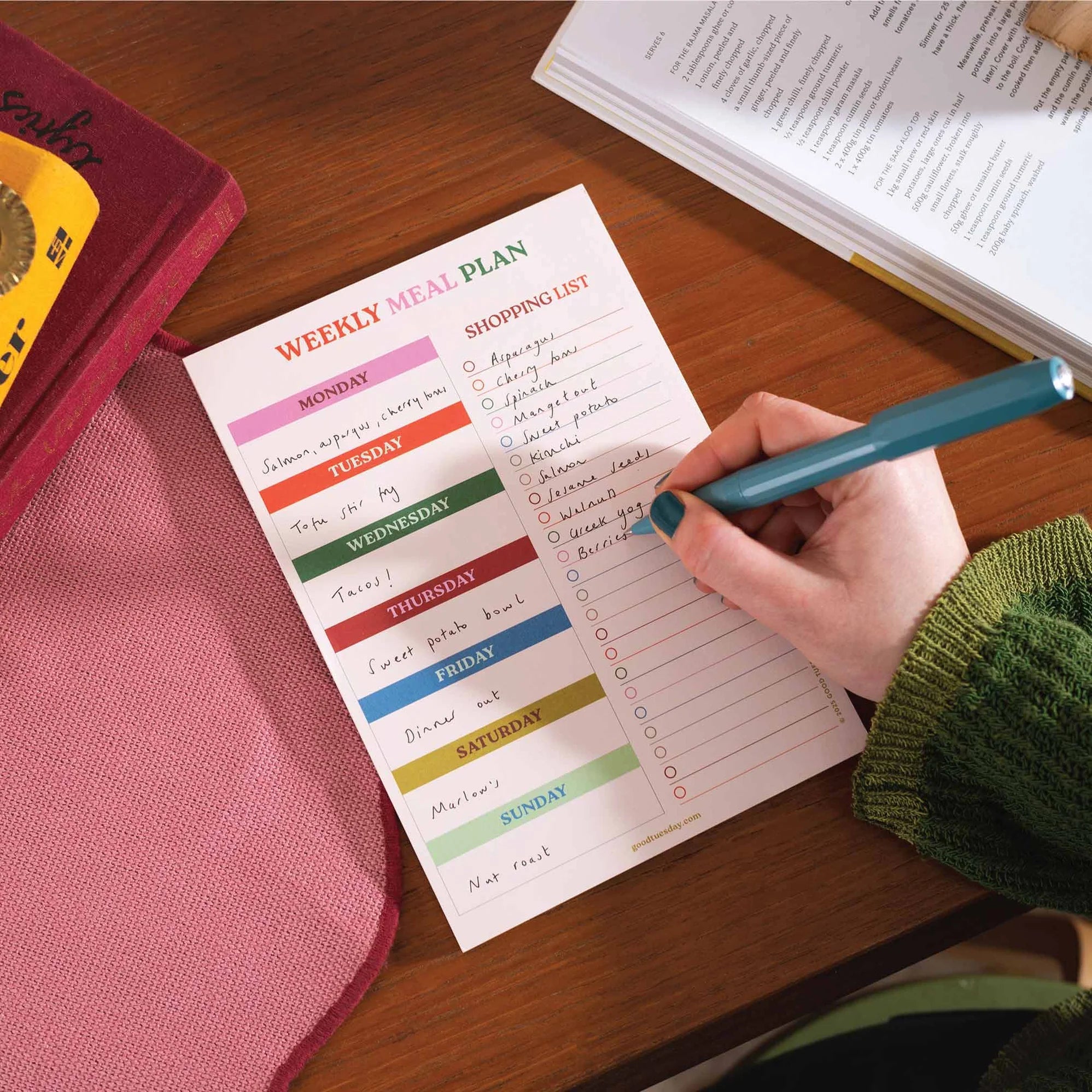 Meal Planner & Shopping List Pad - Work Hard, Play Nice - Simply Rye