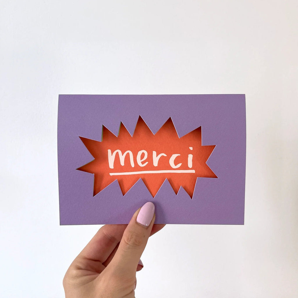 ‘Merci’ Die Cut Card - Simply Rye