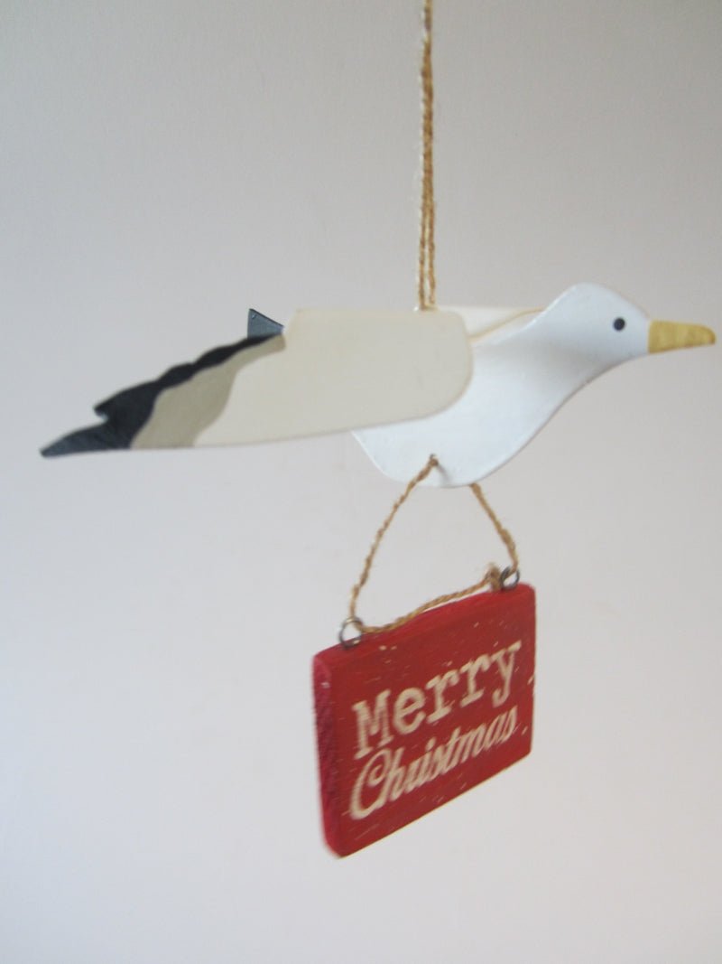 Merry Christmas Seagull Hanging Decoration - Simply Rye