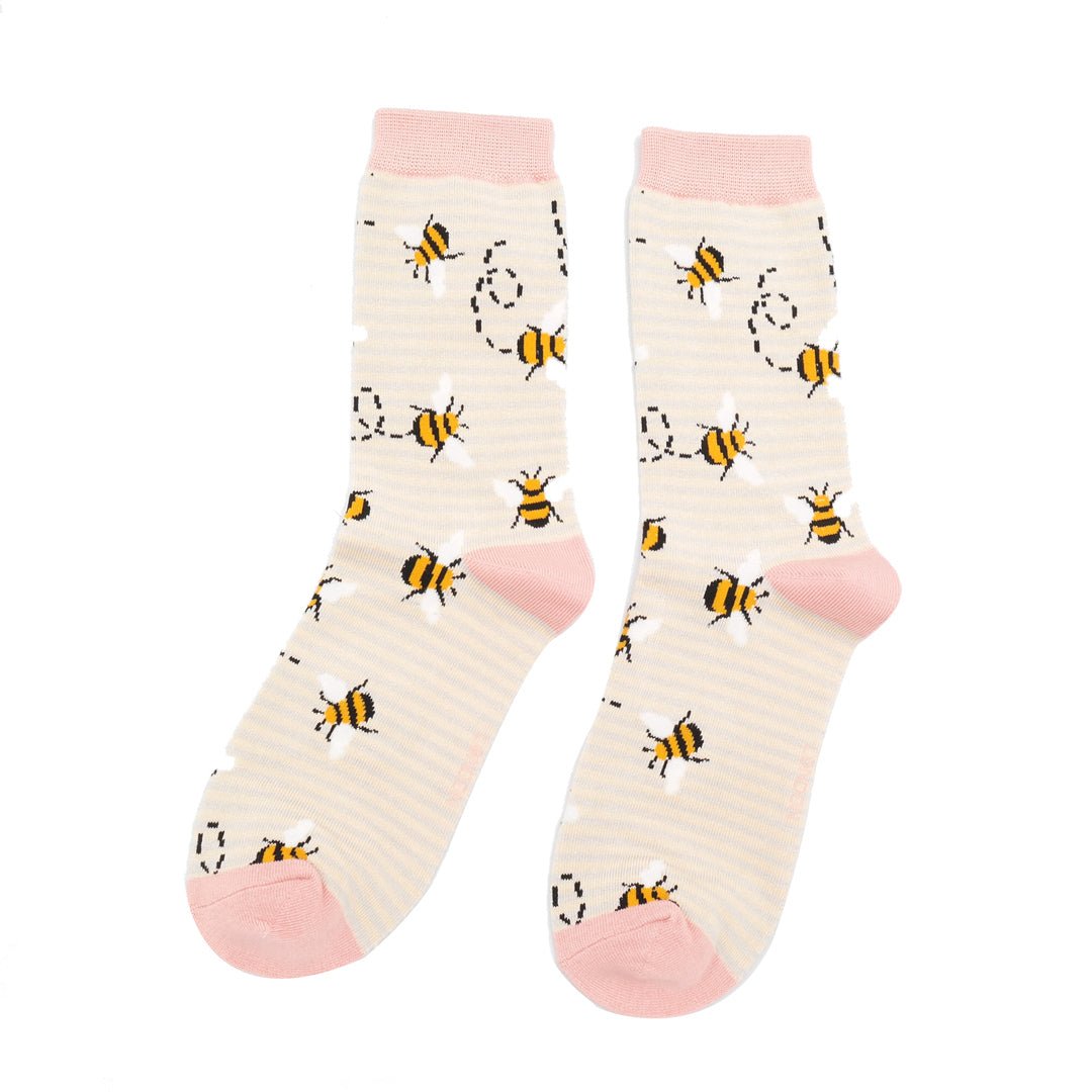 Miss Sparrow Bees Stripes Socks - Simply Rye