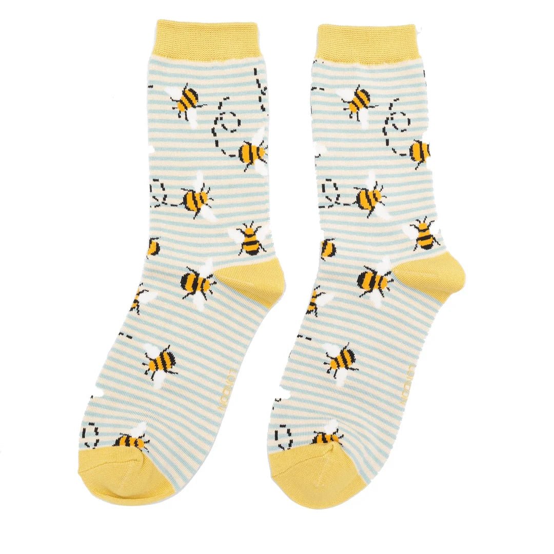 Miss Sparrow Bees Stripes Socks - Simply Rye