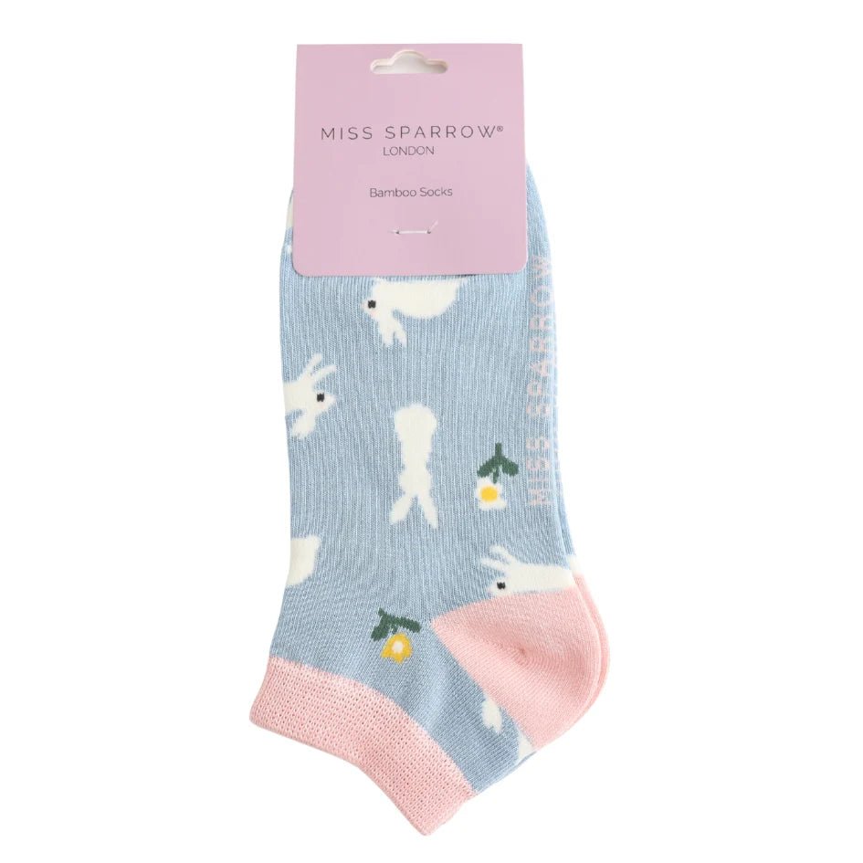 Miss Sparrow Bunnies & Daisies Trainer Socks - Simply Rye
