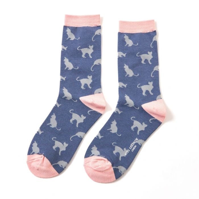 Miss Sparrow Cats Socks - Simply Rye