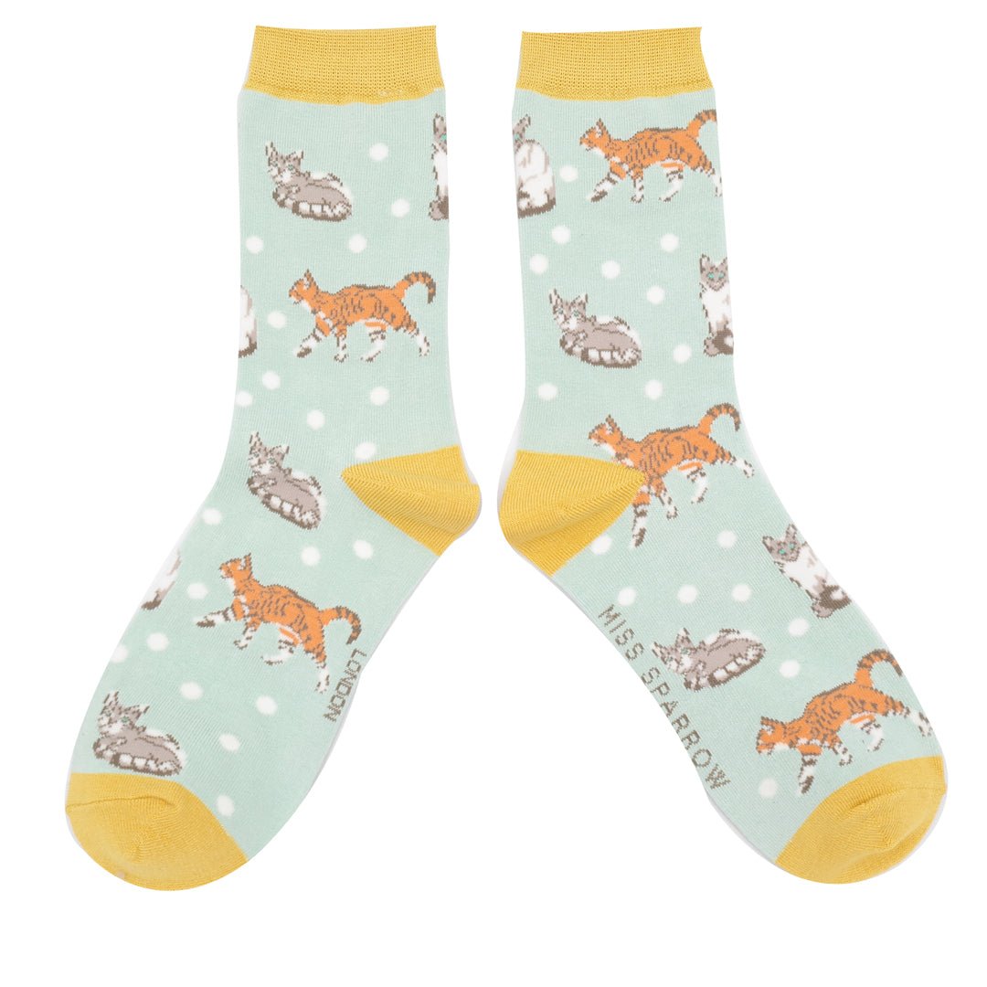Miss Sparrow Cats & Spots Socks - Simply Rye