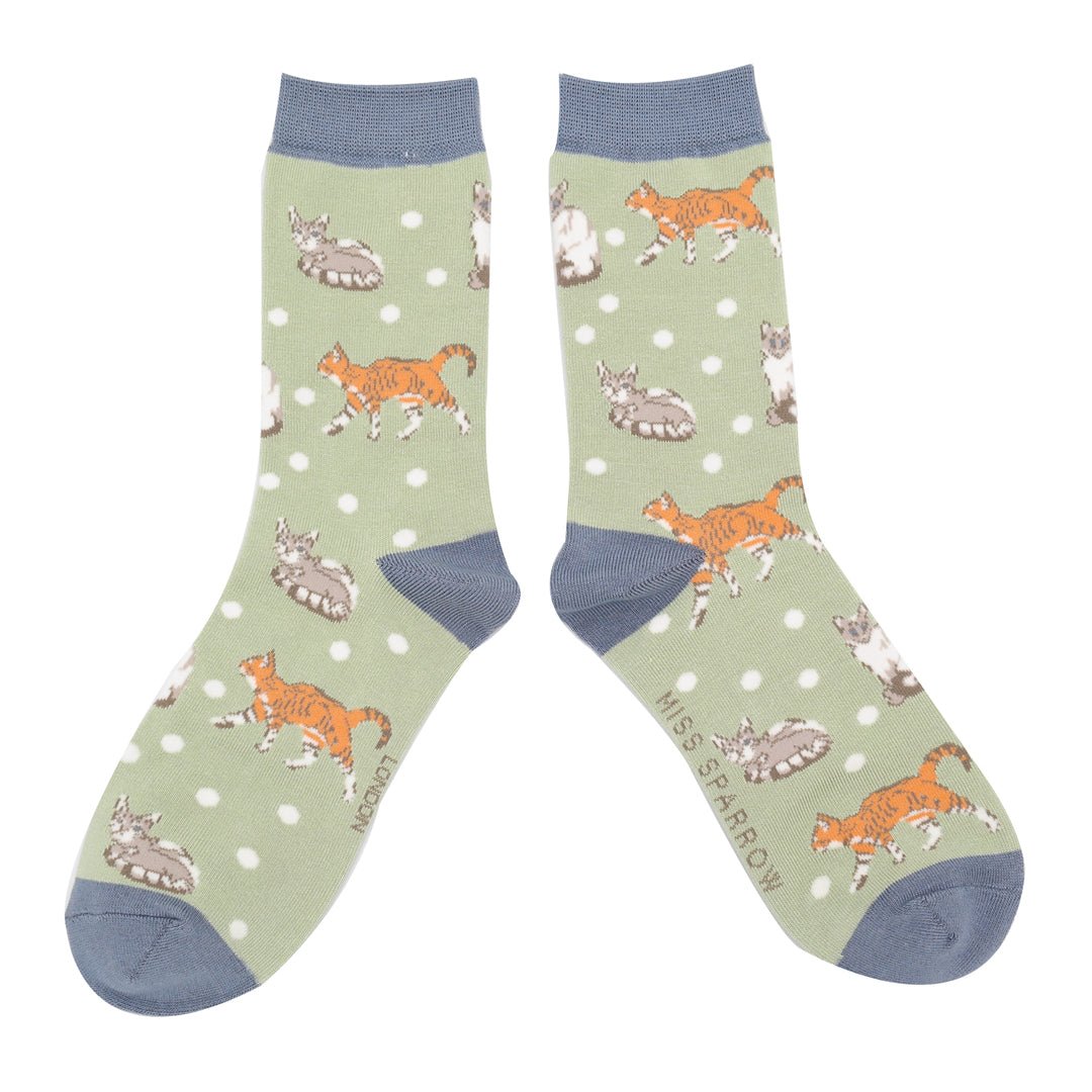 Miss Sparrow Cats & Spots Socks - Simply Rye
