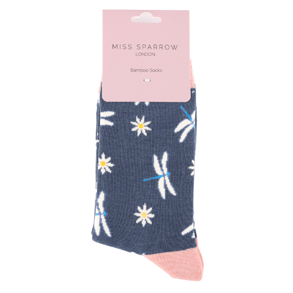 Miss Sparrow Dragonflies & Daisies Socks - Simply Rye