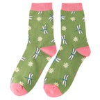 Miss Sparrow Dragonflies & Daisies Socks - Simply Rye