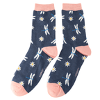 Miss Sparrow Dragonflies & Daisies Socks - Simply Rye