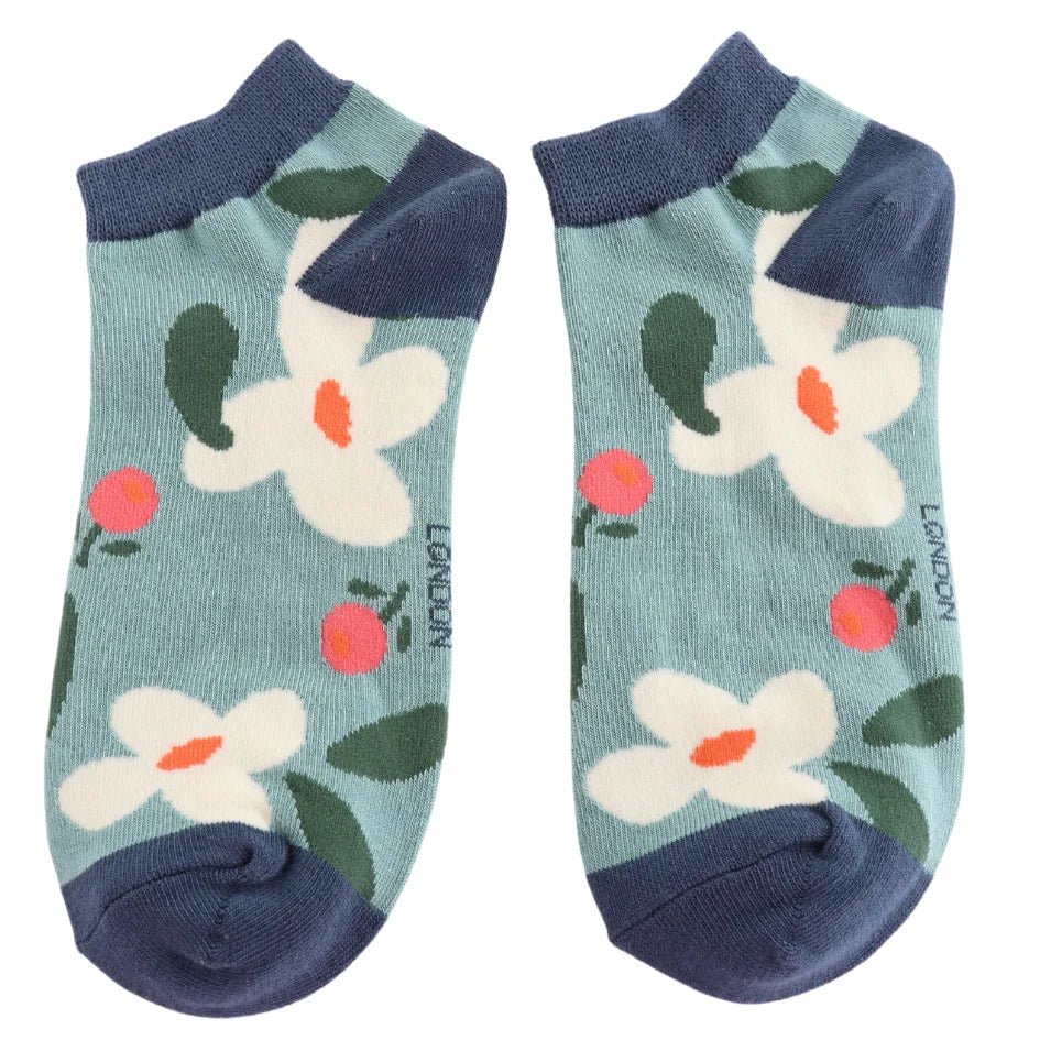 Miss Sparrow Falling Daisies Trainer Socks - Simply Rye