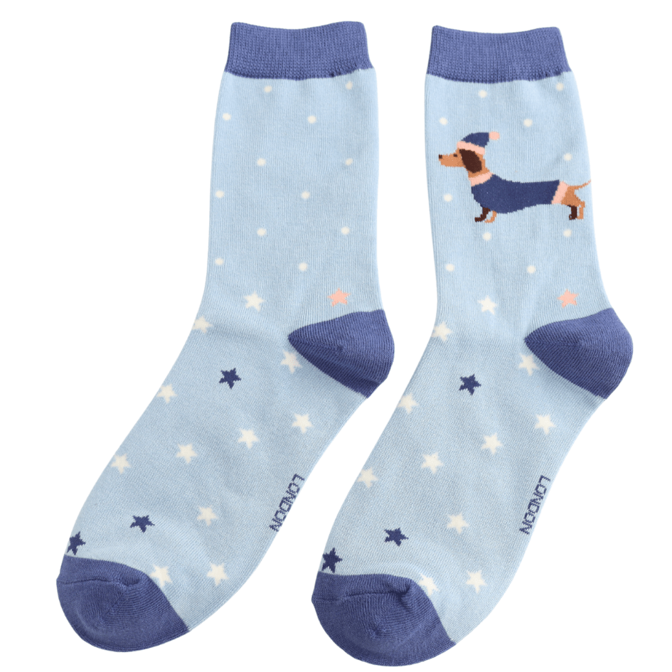 Miss Sparrow Festive Sausage Dog Socks - Simply Rye