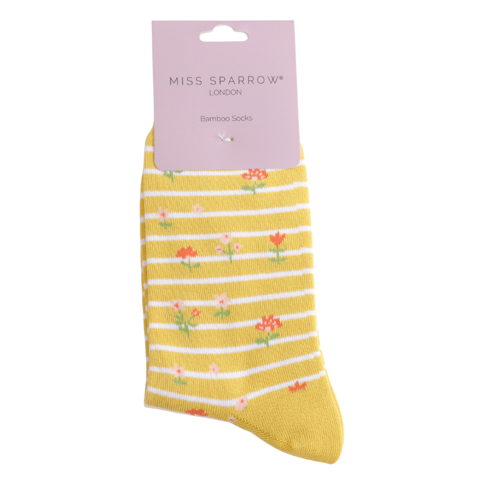 Miss Sparrow Floral Stripes Socks - Simply Rye