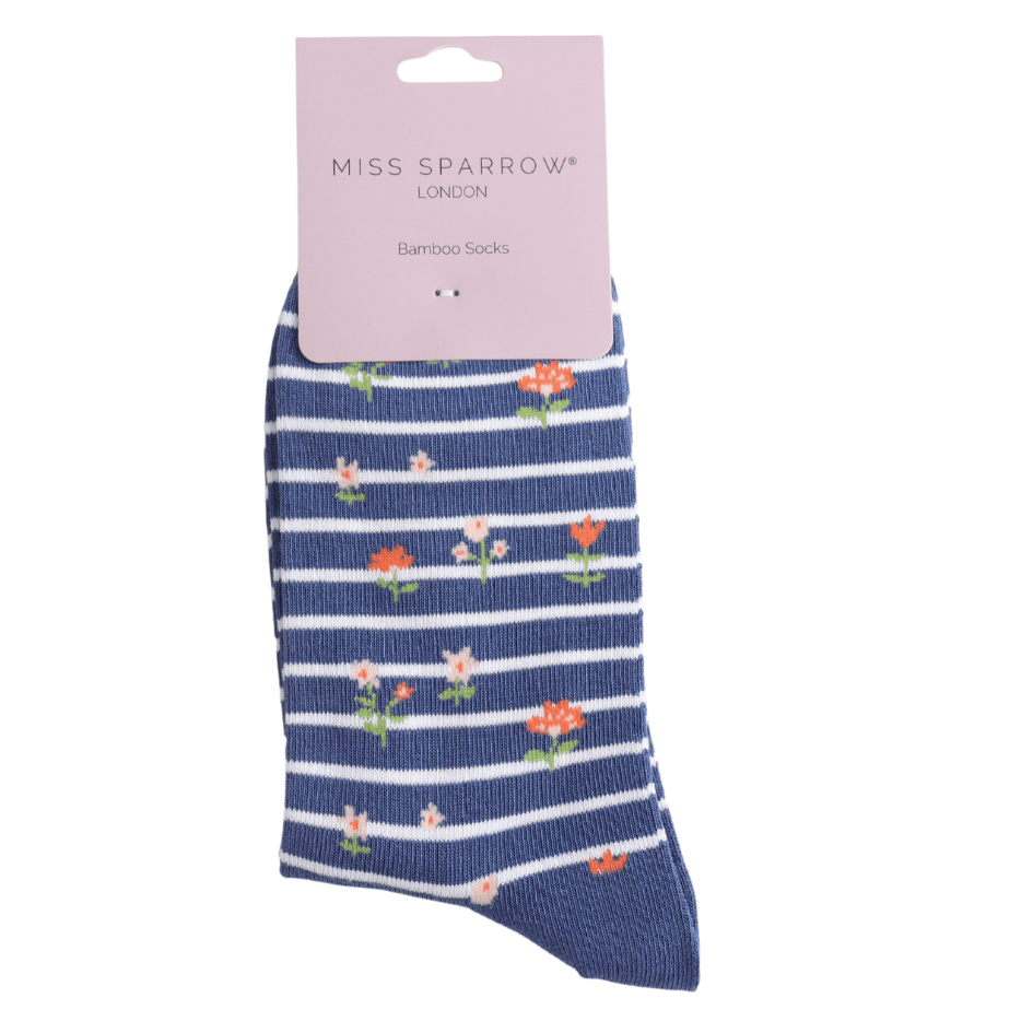 Miss Sparrow Floral Stripes Socks - Simply Rye