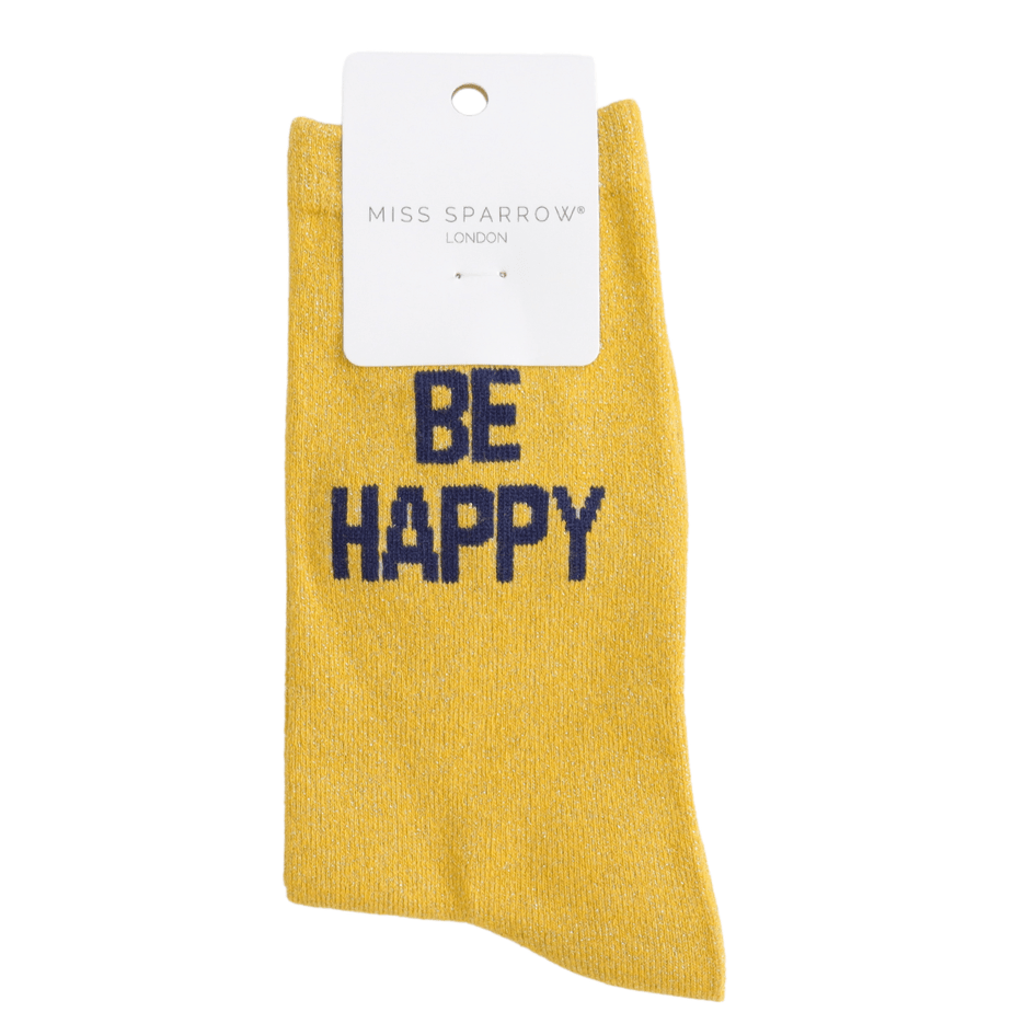 Miss Sparrow Glitter Socks - Be Happy - Simply Rye