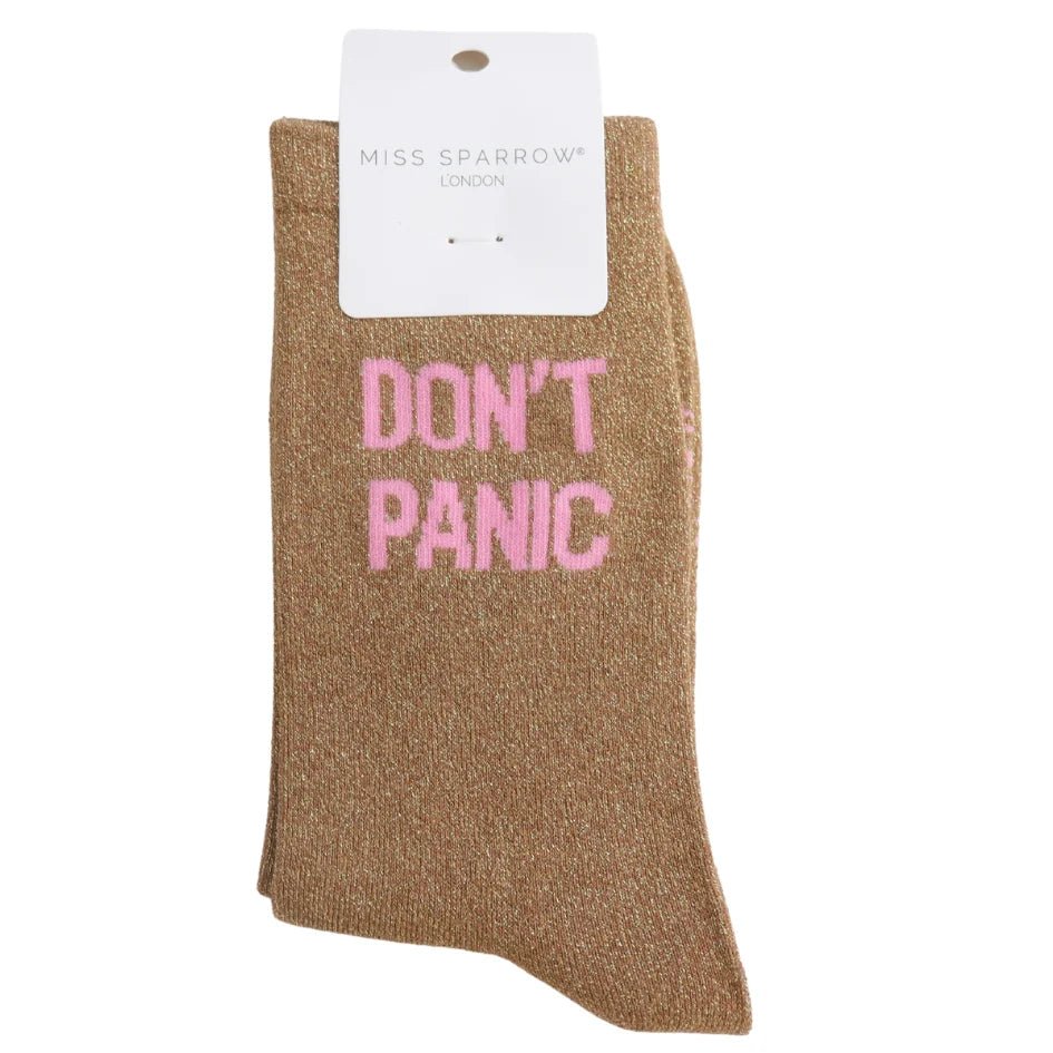 Miss Sparrow Glitter Socks - Don't Panic - Simply Rye