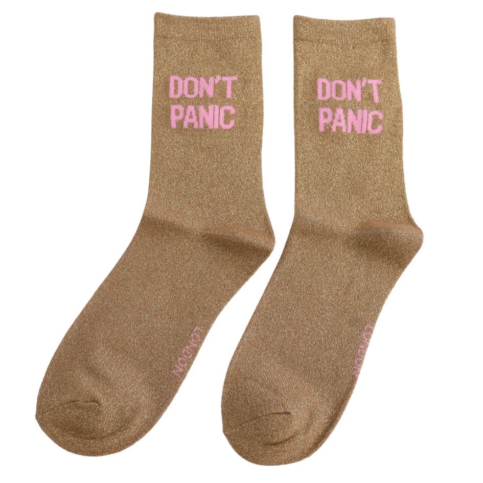 Miss Sparrow Glitter Socks - Don't Panic - Simply Rye