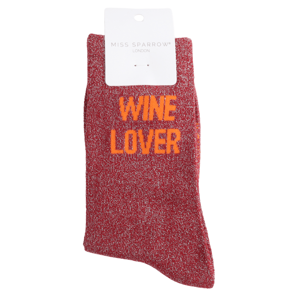 Miss Sparrow Glitter Socks - Wine Lover - Simply Rye