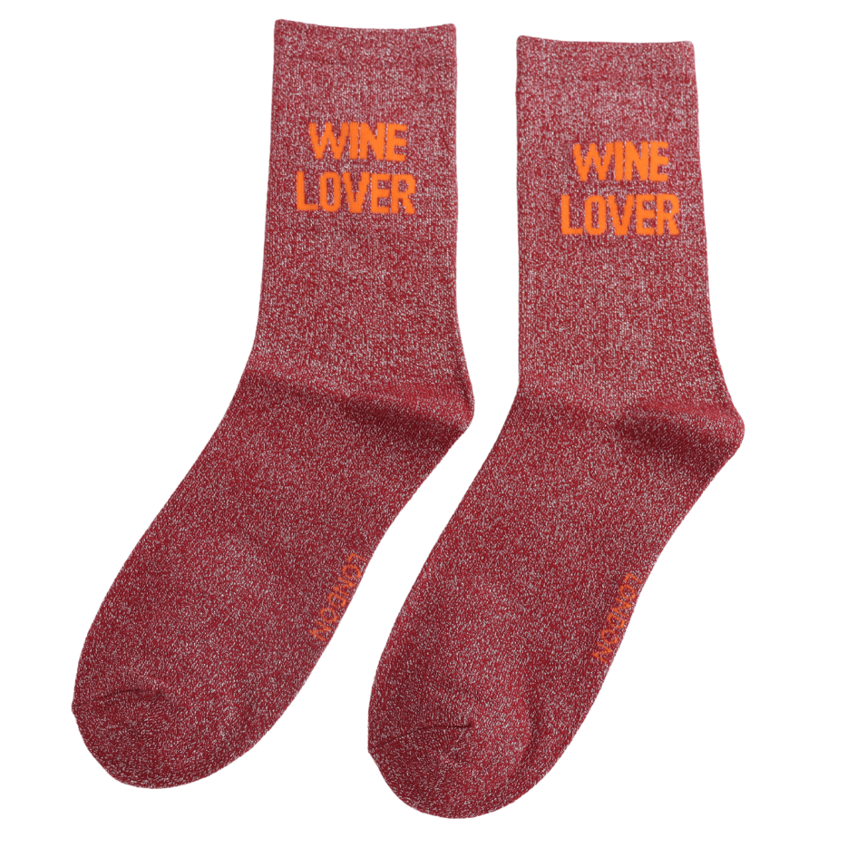 Miss Sparrow Glitter Socks - Wine Lover - Simply Rye