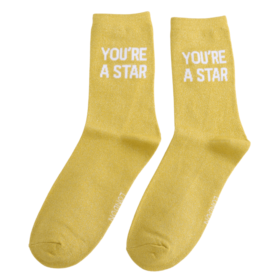 Miss Sparrow Glitter Socks - You’re A Star - Simply Rye