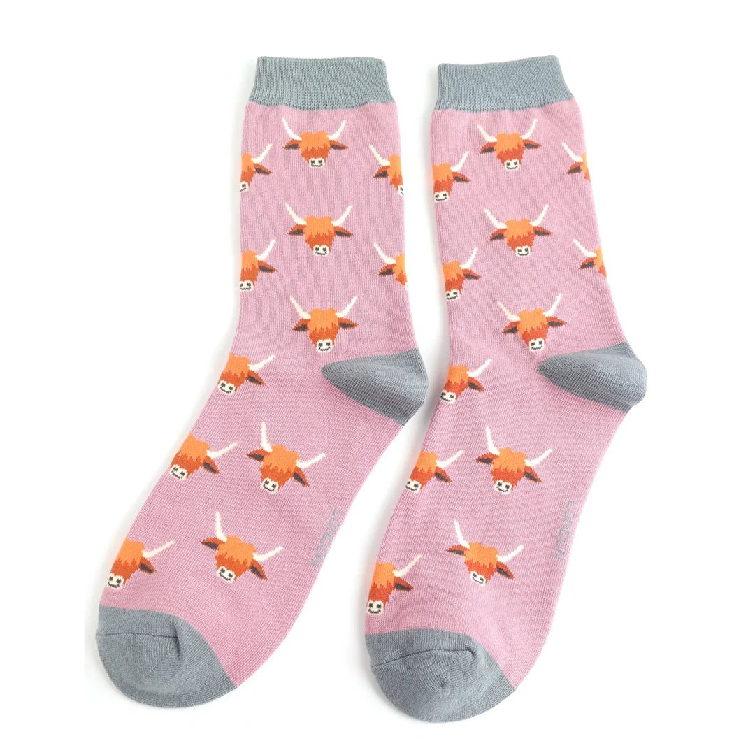 Miss Sparrow Highland Cows Socks - Simply Rye