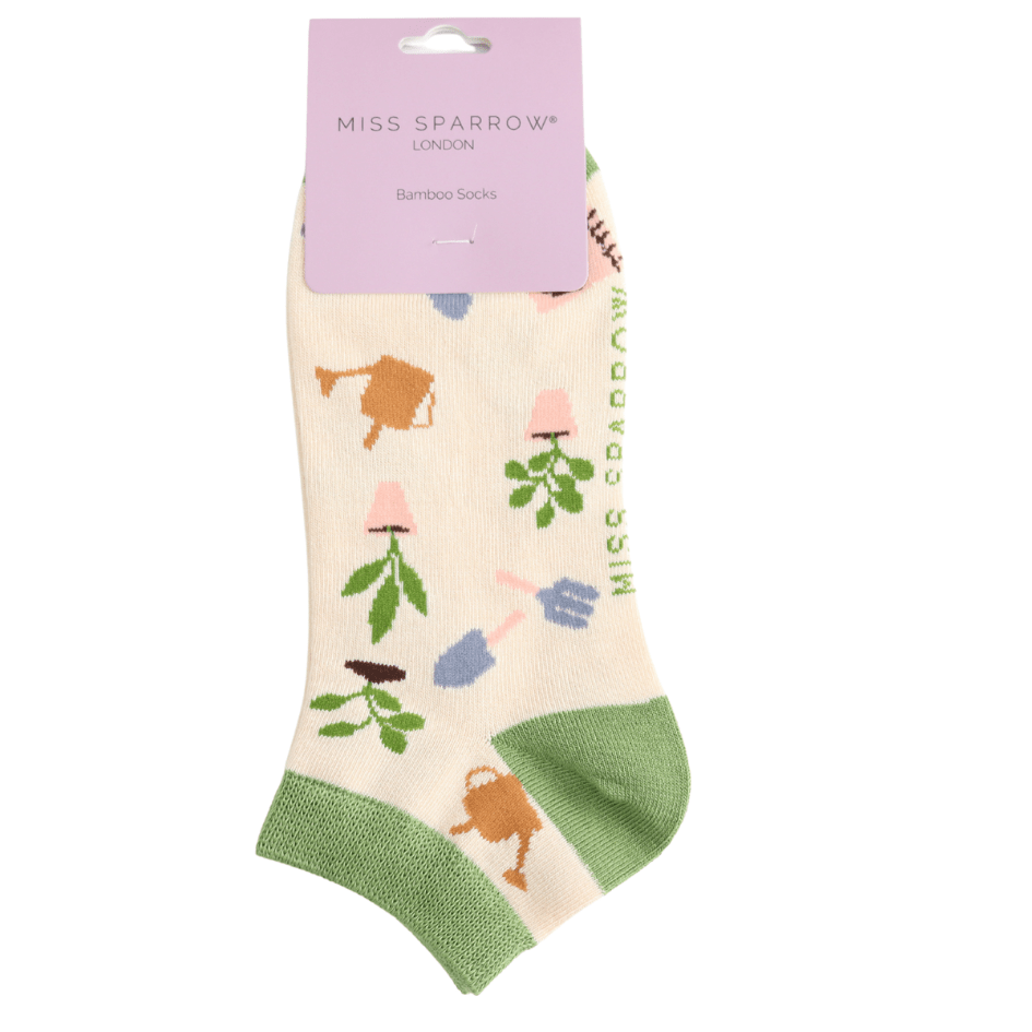 Miss Sparrow In the Allotment Trainer Socks - Simply Rye