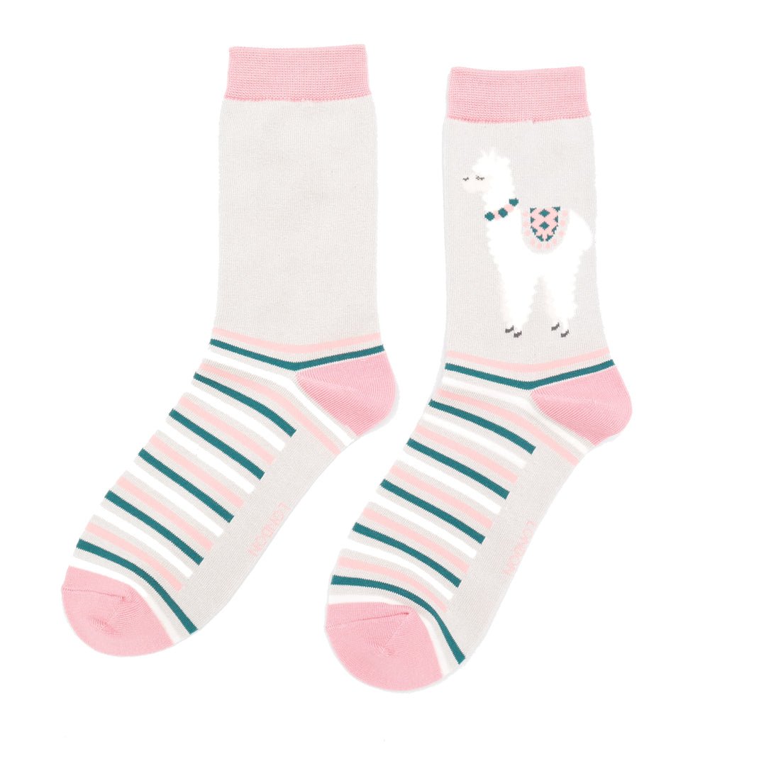 Miss Sparrow Llama Stripes Socks - Simply Rye