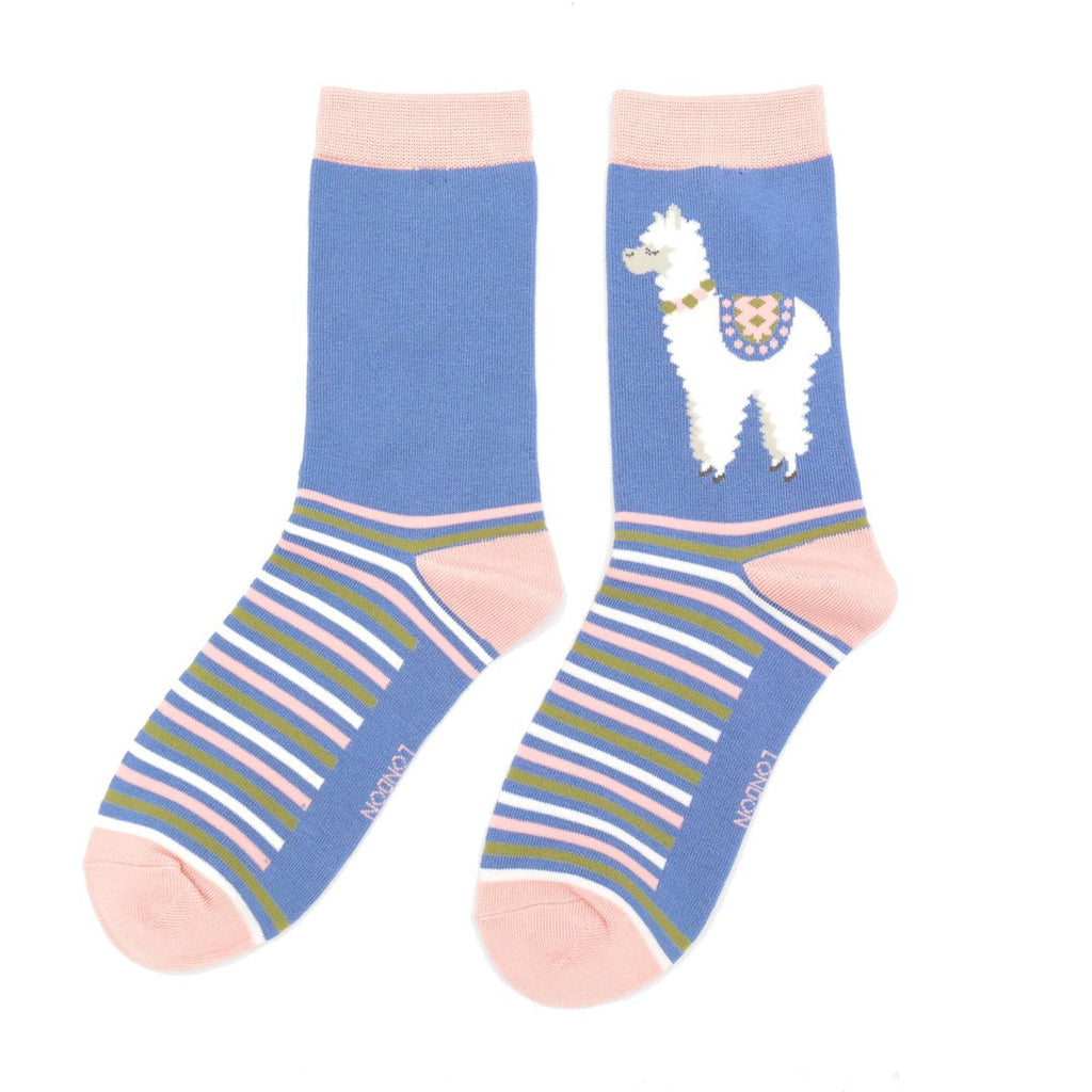 Miss Sparrow Llama Stripes Socks - Simply Rye