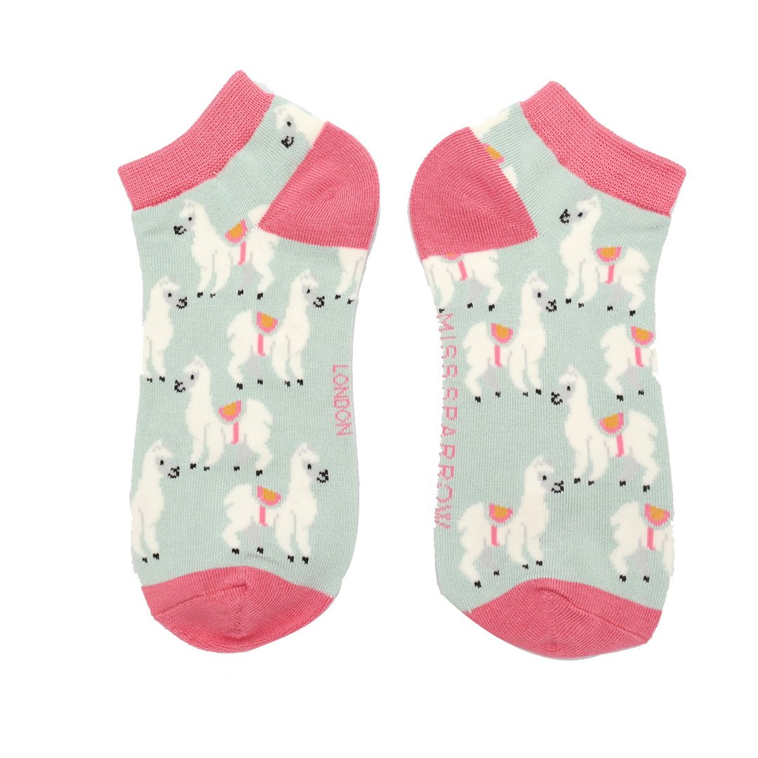 Miss Sparrow Llamas Trainer Socks - Simply Rye