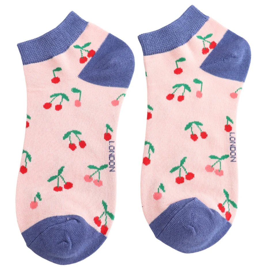 Miss Sparrow Mini Cherries Trainer Socks - Simply Rye